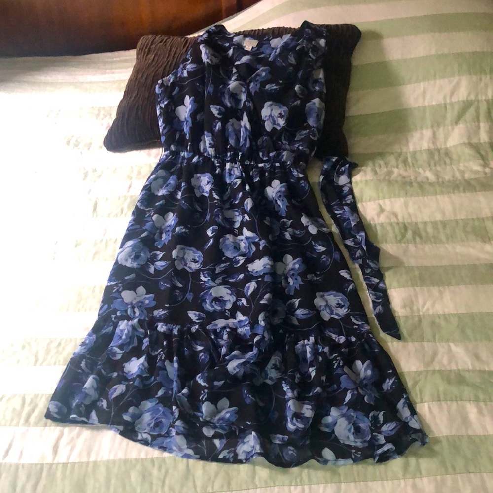 Beautiful Black and Blue Midi Dress A New Day